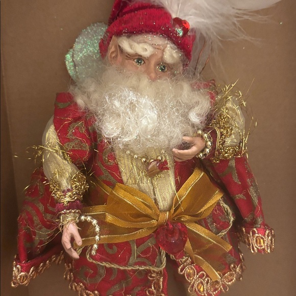 Mark Roberts Red and Gold Holiday Santa Figurine